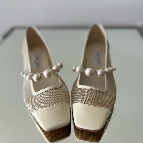 New JIMMY CHOO Ade embellished mesh Mary Jane ballet flats 38.5 $850 - Picture 13 of 14